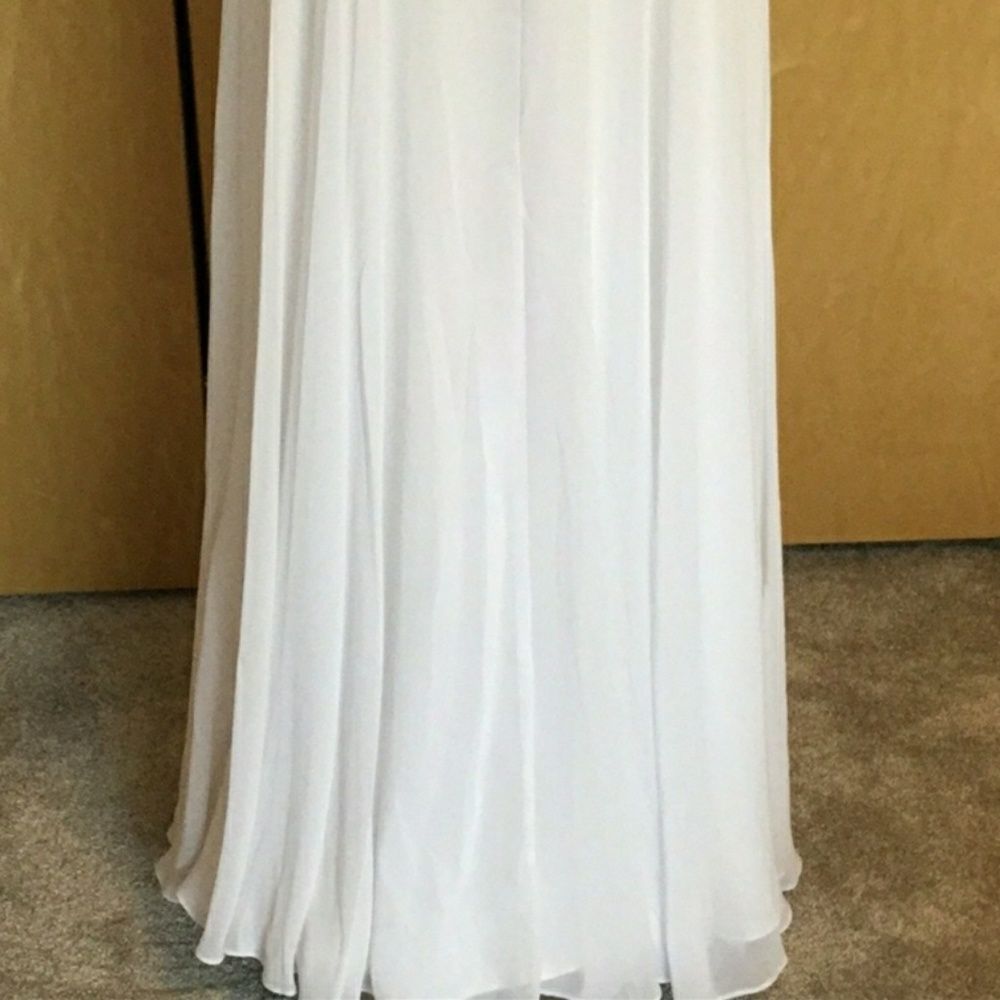 Embroidered Hugh Neck Chiffon Gown Xscape - Picture 8 of 8